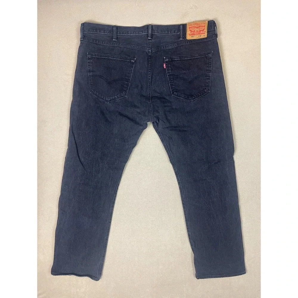 Levis‎ Jeans Mens 42x32 Black 501 XX Denim Button Fly Casual Straight Adult